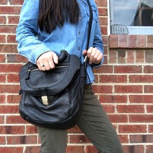 Black Leather Botkier Messenger Bag